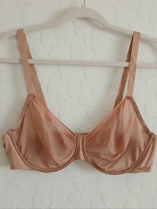 SKIMS Other - SKIMS No Show Sheer Mesh Unlined Demi Bra 40C Neutral Lightweight Underwire